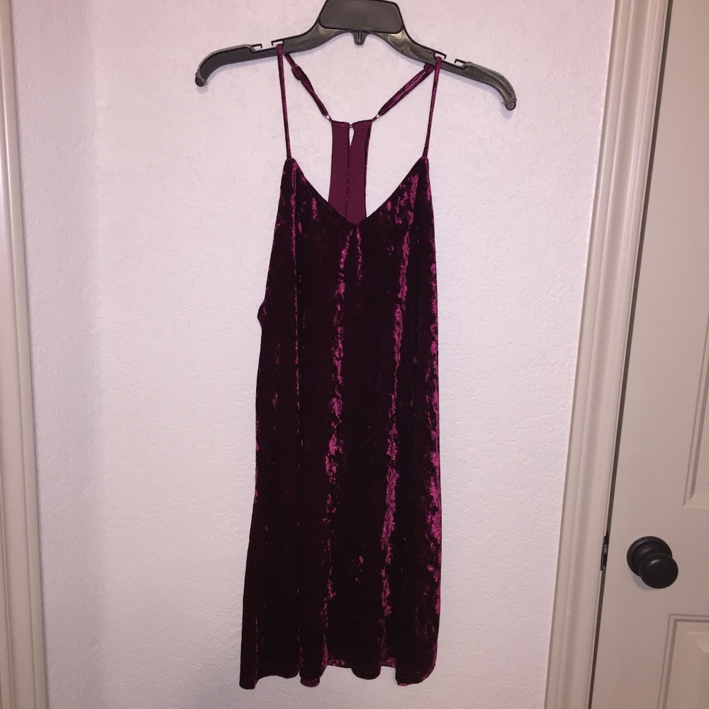 Maroon Velvet Slip Dress NWOT